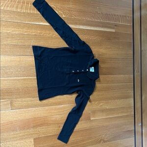 Lacoste Black Long Sleeve Polo Collar Button Down Shirt